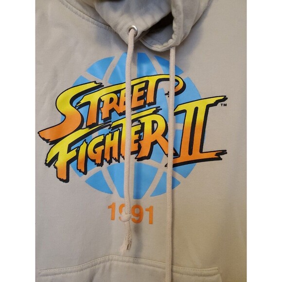 Capcom Street Fighter II Hoodie Unisex Small Beige Retro Gamer 90s Graphic - Picture 2 of 16